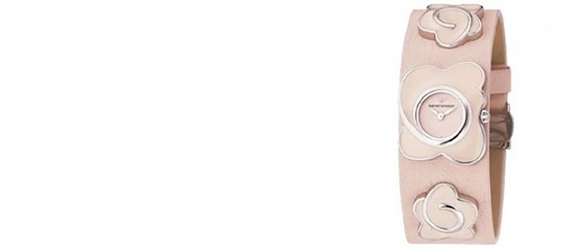 Emporio Armani Women's Pale Pink Leather Collection Watch