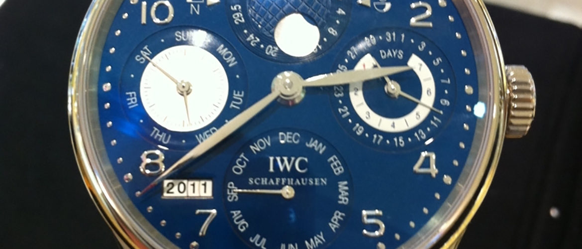 IWC Portuguese Perpetual Calendar in White Gold with a Blue Dial