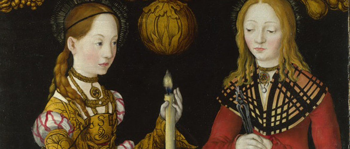 “Saints Genevieve and Apollonia” by Lucas Cranach the Elder (1506)